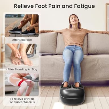 COMFIER Foot Massager with Heat,Kneading,Vibration,Compression,Pause Function,Shiatsu feet Massager for Plantar Fasciitis Neuropathy, Gifts for Him/Her,Remote Control,Size 13 - Image 3