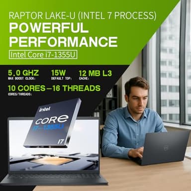 Dell Inspiron-3530 Touchscreen Business Laptop - 15.6" FHD, Intel 10-Core i7-1355U Processor, Intel Iris Xe, Numeric Keypad, w/DVD Drive, Win 11 Pro & MS Office Pro Lifetime(64GB RAM | 2TB SSD) - Image 3