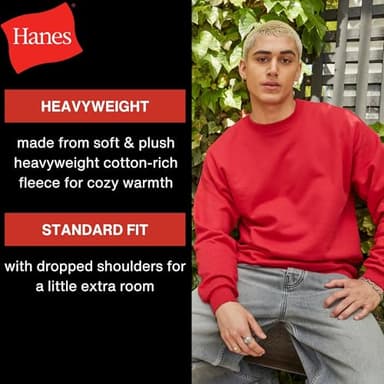 Hanes Men's Ultimate Cotton Heavyweight, Deep Royal, Large - Image 8