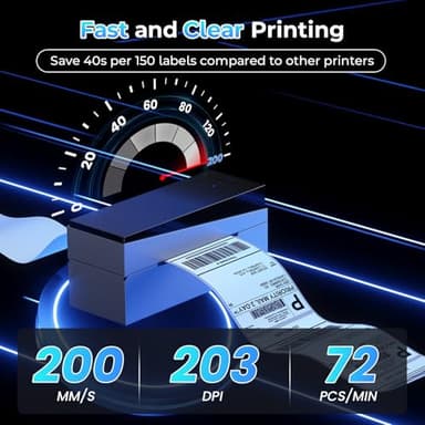 Omezizy Bluetooth Shipping Label Printer 4x6, 249BT Thermal Label Printer 4x6 for Small Business, Shipping Packages, Office, Home, Compatible with Android iPhone iPad Windows macOS Tiktok USPS Etsy - Image 3