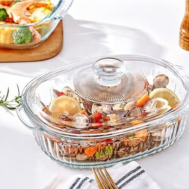 M MCIRCO 4-Piece Glass Casserole Baking Dish, Set of 2 Casseroles With Glass Lids, 1.9 Qt and 3 Qt - Image 5
