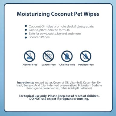Best Pet Supplies Pet Wipes for Dogs - Dog Wipes Cleaning Deodorizing, for Coats, Ears, Paws - Moisturizing, Coconut, 100 Count - Image 5
