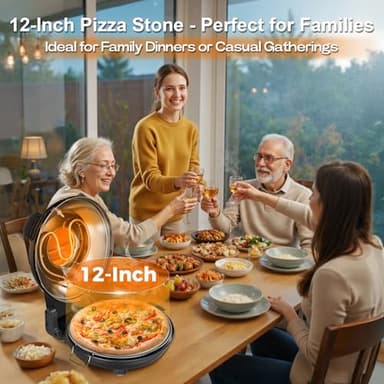 Upgrade Pizza Oven, Indoor Pizza Ovens Heats Up to 800˚F, 1200W Electric Pizza Oven, 12 Inch Pizza Maker with Viewing Window, Temperatures Control and Timer for Indoor and Outdoor Use - Image 5