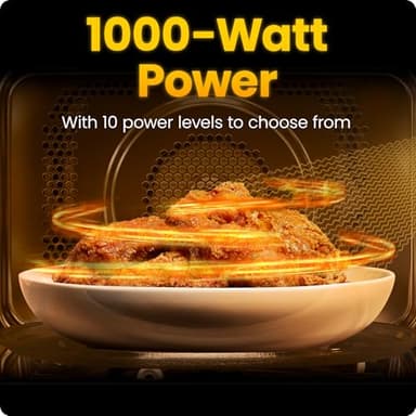 Chefman Countertop Microwave Oven 1.1 Cu. Ft., 1000 Watts with 10 Power Levels, 6 Cooking Presets with One-Touch Express Cook, Eco Mode, Child Safety Lock, & Mute Button - Black - Image 4