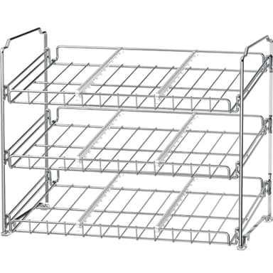 Simple Houseware Stackable Can Rack Organizer, 3-Tier Chrome-Finished Shelf – Holds Up to 36 Cans, 17" W x 11.5" D x 14" H – Pantry Cabinet Food Storage Dispenser - Image 8