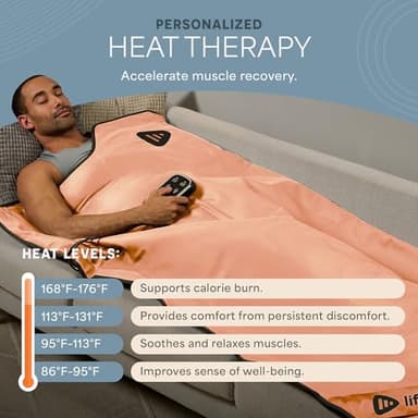 Lifepro RejuvaWrap Infrared Sauna Blanket for Detox & Relaxation – Available in 5 Colors & 3 Models – Portable Far Infrared at Home Sauna for Muscle Relief, Circulation & Recovery – 9 Heat Levels - Image 5