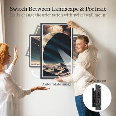 BSIMB 32 Inch Large Digital Picture Frame, Touchscreen 64GB 1920x1080 FHD WiFi Photo Frame Electronic Display Remote Control, Share Pictures/Videos via App/USB/SD Easy Setup Gifts for Mom, Black Wood - Image 6