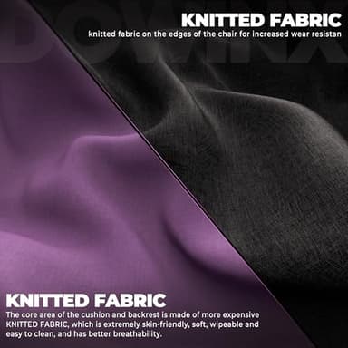 Dowinx Fabric Gaming Chair with Footrest, Big and Tall Ergonomic Gamer Chair with Lumbar Support, Wide Back Computer Chair for Heavy People, Purple - Image 7