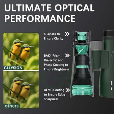 15x54 Binoculars for Adults High Powered with Harness, Phone Adapter and Bluetooth Camera Remote - Super Bright Waterproof Binoculars for Bird Watching Hiking Cruise Travel Stargazing - Image 3