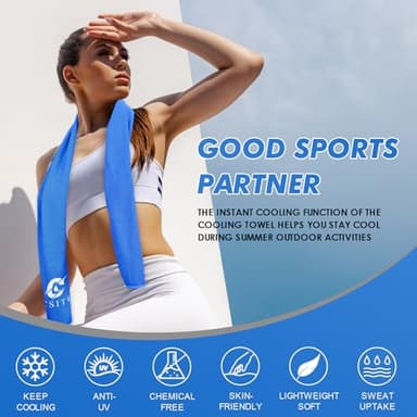CSITE Cooling Towels for Neck and Face - 6 Pack 47x12 Inch Ice Cold Microfiber Towels, Soft & Breathable Cooling Towel for Hot Weather, Sports, Yoga, Workout, Running, Golf, Camping - Image 6