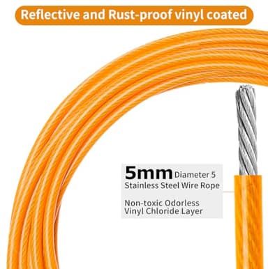 Dudiun 20ft Tie Out Cable for Dogs Up to 350LBS - No Tangle Rust Proof Training Cable for Yard and Camping - Image 2