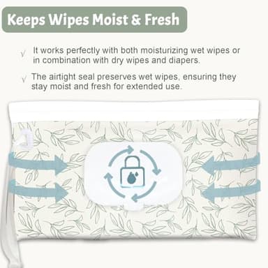 Baby wipes dispenser，portable baby wipes holder for outdoor, Refillable baby wipes container, on the go wet wipe pouch for travel, resuable wipes dispenser for hiking (sage) - Image 2