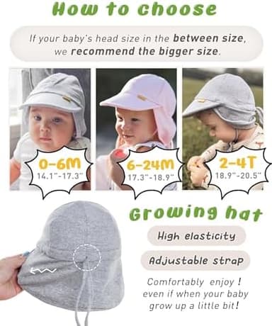 FURTALK Baby Sun Hat UPF 50+ UV Ray Sun Protection Cotton Toddler Hats for Boys Girls - Image 7