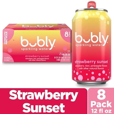 bubly Sparkling Water, Strawberry Sunset, Zero Sugar & Zero Calories, Seltzer Water, 12 Fl Oz Cans (Pack of 8) - Image 2