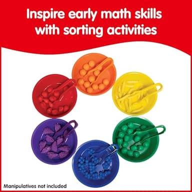 edxeducation Sorting Bowls & Tweezers | Set of 12 | 18m+ | 6 Colors | Counting and Sorting Toy for Toddlers | Early Math and Fine Motor Skills - Image 2