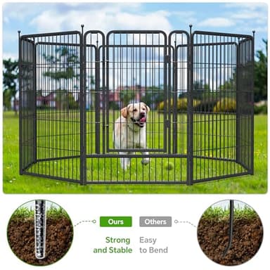Mr Ironstone Dog Playpen with Anti-Rust Coating – 40" Height 8 Panels Portable & Foldable Indoor/Outdoor Pet Fence for Large, Medium, or Small Dogs – Durable Exercise Pen - Image 5