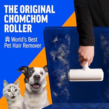 ChomChom Roller Pet Hair Remover and Reusable Lint Roller - Cat and Dog Hair Remover for Furniture, Couch, Carpet, Clothing and Bedding - Portable, Multi-Surface Fur Removal Tool (White) - Image 2