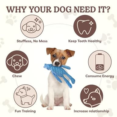 SHARLOVY No Stuffing Dog Toys Squeaky for Large Dogs, Crinkle Puppy Teething Toys to Keep Them Busy, Plush Interactive Doggie Long Lasting Chews for Aggressive Chewers - Image 7