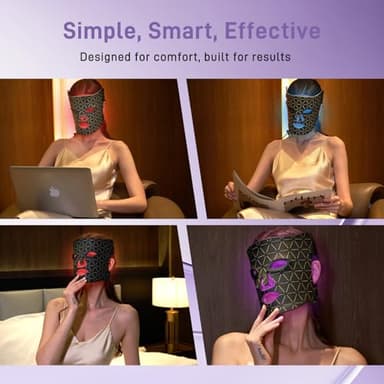 Lovsheme LED Face Mask Light Therapy - Professional Grade Skincare at Home – Red Light Therapy for Face for Acne, Wrinkles, Skin Rejuvenation – 3 Light Modes - Remote Control - includes Eye Protection - Image 8