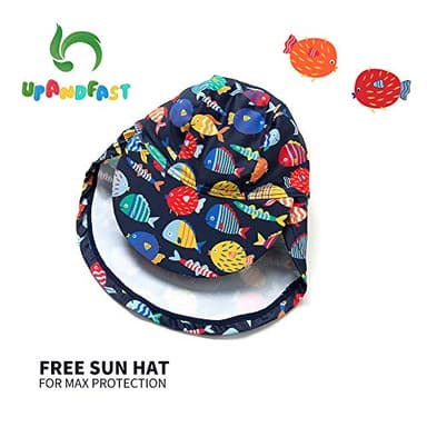 upandfast Baby Long Sleeve Bathing Suit Baby Boy Swimsuit Toddler One-Piece Rashguard (Colorful Fish,18-24 Months) - Image 3