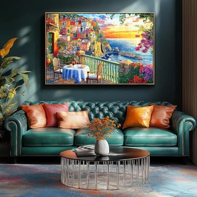 Italy Cinque Terre Jigsaw Puzzles for Adults 1000 Pieces Coastal Village Beautiful Landscape Scenery Sunset View with Letters on Back Hard Impossible Difficult challenging Family Puzzle (27.5"x19.6") - Image 4