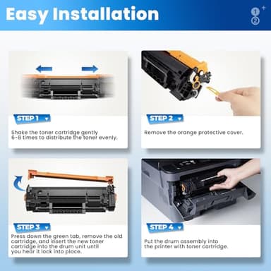 26A Black Toner Cartridge CF226A Compatible for HP 26A 26X Black Toner Cartridge Replacement HP26A Works with Laser Jet pro M402n M426fdw M402dn M402dw M402m Pro MFP M427dw M426dw M426fdn, 2 Pack - Image 7