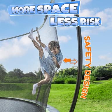 BCAN Trampoline 14FT Recreational Trampoline with Enclosure for Kids Adults, ASTM Approved,Blue - Image 2