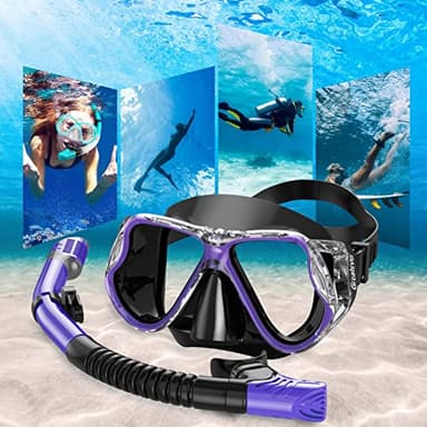 Greatever Dry Snorkel Set,Panoramic Wide View,Anti-Fog Scuba Diving Mask,Professional Snorkeling Gear for Adults - Image 7