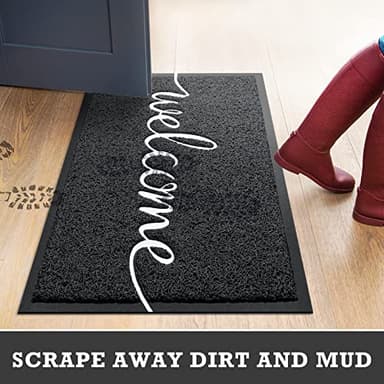 CozyBounty Door Mat Welcome Mats Outdoor Indoor Non-Slip Doormat for Entryway Low-Profile Floor Mat for Yard, Garage, High Traffic Areas (32"x20", Black) - Image 6