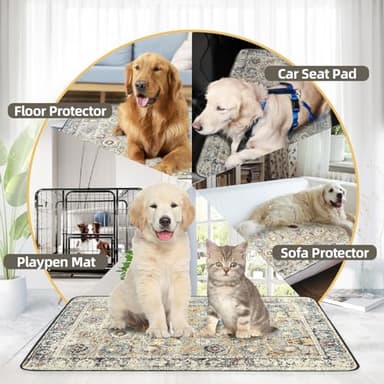 SCLOSE Washable Pee Pads for Dogs 2 Pack, 36" x 24" Reusable Puppy Pads Waterproof, Super Absorbent Dog Rugs, Leakproof, Dog Crate Pad, Playpen Mat, Whelping Pads, Vintage - Image 5