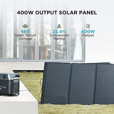 EF ECOFLOW 400W Portable Solar Panel, Foldable & Durable, Complete with an Adjustable Kickstand Case, Waterproof IP68 for Outdoor Adventures - Image 2