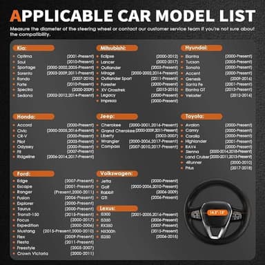 HOTOR Car Steering Wheel Cover - Universal Car Accessory for Diverse Cars, Durable Leather Cover with Anti-Slip Lining, for Steering Wheel with a Diameter of 14.5"-15",Black - Image 3