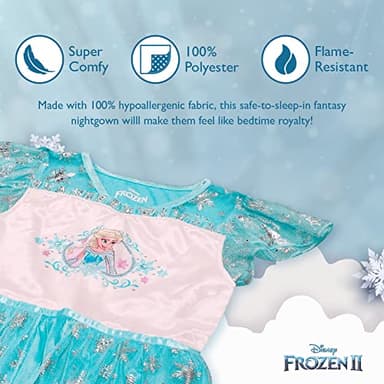 Disney Girls' Frozen Fantasy Gown Nightgown, ELSA IN BLUE 2, 4T - Image 4