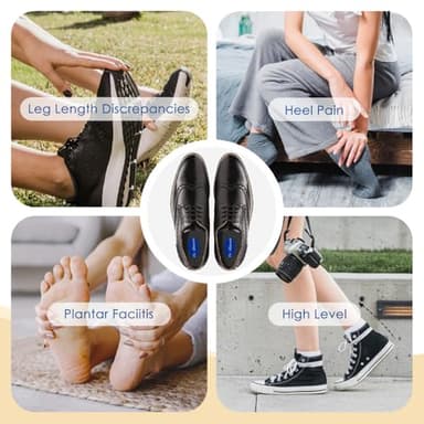 Dr. Shoesert Adjustable Orthopedic Heel Lift, 3-Layer Height Increase Insoles for Heel Pain and Leg Length Discrepancy, Heel Wedge Inserts for Achilles Tendonitis (Black, Large) - Image 6