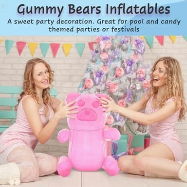 Candyland Party Decorations - 24-Inch Tall Inflatable Gummy Bears - 6 Pack - Vibrant Colors for Candy Themed Parties - Image 5