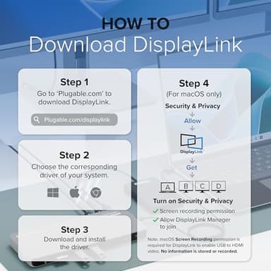 Plugable Thunderbolt 4 Dock for Quad Monitors 100W, Thunderbolt Docking Station Connects up to Four 4K Monitors for Windows and Mac Laptops, 2x HDMI, 4x Thunderbolt 4/USB C, Driver Required TBT-6950PD - Image 5