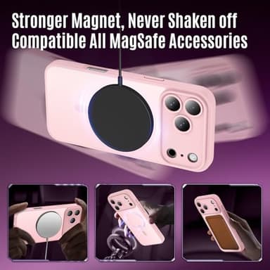 Symcele Designed for iPhone 17 Pro Max Case, Compatible with MagSafe, [Camera Protection] [15FT Military Drop Protection] Shockproof Translucent Matte Anti-Slip Phone Case, 6.9", 6.9", Pink - Image 2