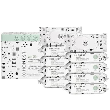 The Honest Company Clean Conscious Multi-Use Wipes | Hypoallergenic + Unscented for Sensitive Skin | Over 99% Water, Compostable, Plant Based, Baby Wipes | Pattern Play, 720 Count - Image 1