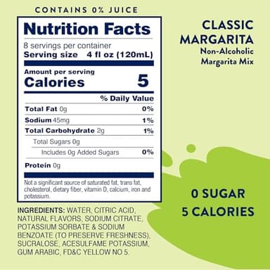 Jordan's Skinny Mixes Sugar Free Margarita Mix, Flavored Cocktail Mixer for Drinks, Fresh Lime Drink Flavoring for Cocktails & Mocktails, Low Calorie, Gluten Free, Keto Friendly, 32 Fl Oz, 1 Pack - Image 2