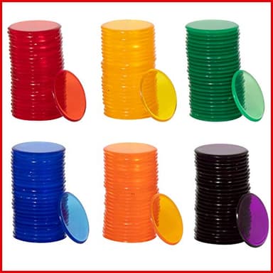 edxeducation Transparent Counters | Set of 500 | Math Manipulatives for Kids | Assorted Colors | 3/4 in | Counting, Sorting, Light Table, Bingo and more - Image 5