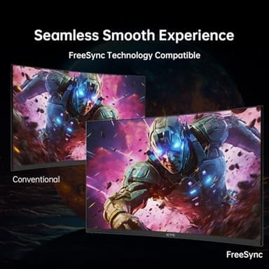 KTC 32 Inch Curved Gaming Monitor, FHD 1080P 165Hz PC Monitor, 1500R, 122% sRGB with HDR, FreeSync Premium, HDMI 2.0x2, DisplayPort 1.4, VESA Compatible, Tilt Adjustable, Eye Care, H32S17C - Image 2