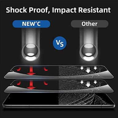 NEW'C 3 Pack Designed for iPhone 12,iPhone 12 Pro Screen Protector (6.1"), Enhanced Tempered Glass Protection, Case Friendly Bubble Free Ultra Resistant - Image 8