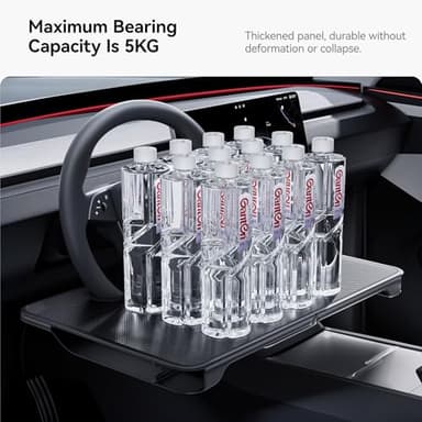 YONZEE 2-in-1 Car Steering Wheel Desk Tray & Car Seat Gap Filler Organizer – Foldable Carbon Fiber Look Table for Laptop, Eating Food, Writing – Universal Fit for Most Vehicles - Image 7