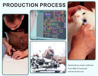 Chongker Interactive Companion Robot Cat Pets, Handmade Weighted Stuffed Animals, Cat Plush Toy with Voice Response, Realistic Heartbeat and Purring, Ragdoll Cat - Image 4