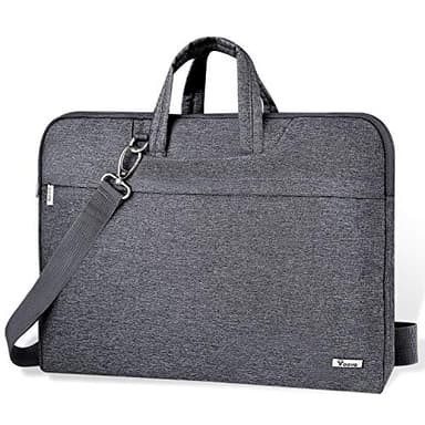 Voova Laptop Bag 17 17.3 Inch Water-resistant Laptop Sleeve Case with Shoulder Straps & Handle, Computer Case Cover Slim Briefcase Compatible with 17-18” Hp Dell Asus Acer, Grey - Image 1