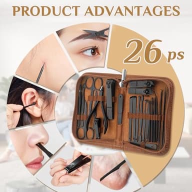 MINKINH Manicure Set Professional Nail Clipper Kit-26 Pieces Stainless Steel Manicure Kit,Nail Care Tools with Luxurious Travel Case - Image 8