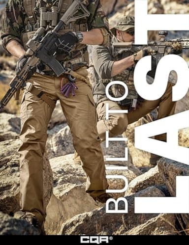 CQR Men's Tactical Pants, Water Resistant Ripstop Cargo Pants, Lightweight EDC Work Hiking Pants, Outdoor Apparel, Raider Cougar, 34W x 32L - Image 4