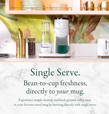 Café Specialty Grind and Brew Coffee Maker, Single-Serve to 10-Cup Thermal Carafe, with Built-In Bean Grinder & Removable 75oz Water Reservoir, WiFi & Smart Connected, Matte White (Renewed) - Image 4