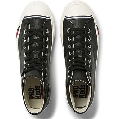 PRO-Keds Men's Royal Hi Lace Up Fashion Sneaker, Black Leather, 3.5 - Image 3