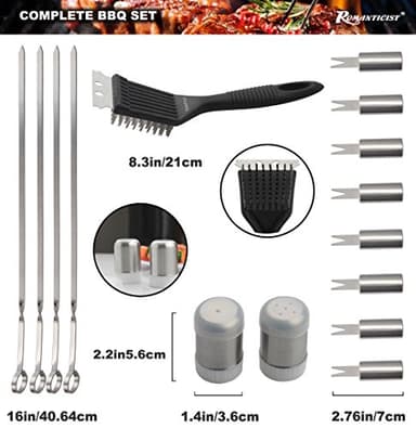 ROMANTICIST 20pcs Heavy Duty BBQ Grill Tool Set in Case - The Very Best Grill Gift for Father's Day and Christmas - Professional BBQ Accessories Set for Outdoor Cooking Camping Grilling Smoking - Image 3